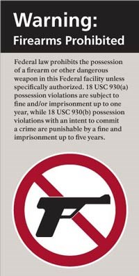 Federal Building Guns Warning