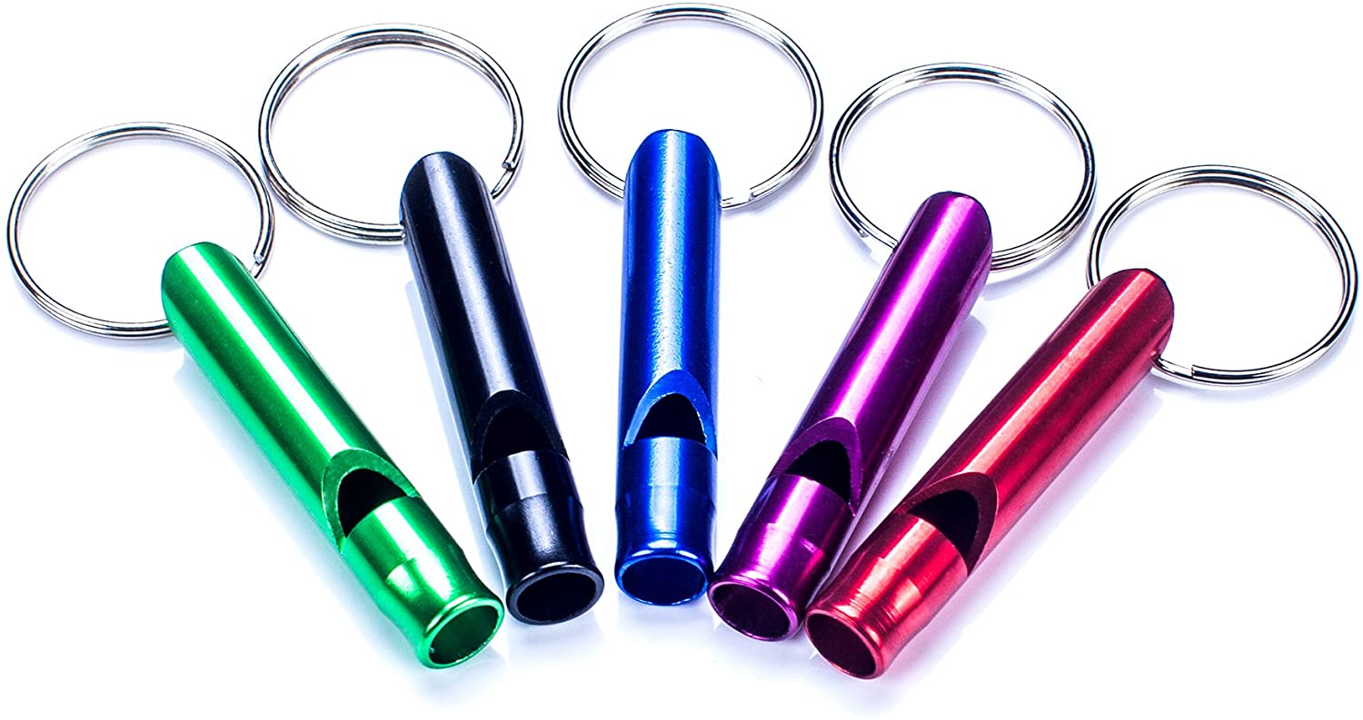 COMUSTER 5pcs Hiking Camping Survival Aluminum Whistle