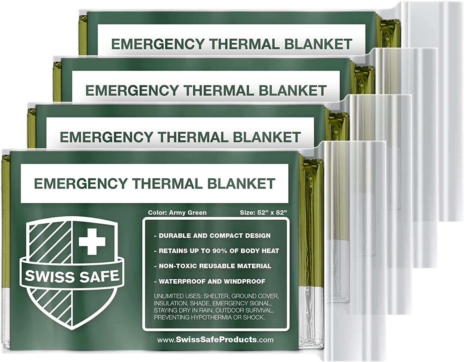 Emergency Mylar Thermal Blankets (4-Pack)