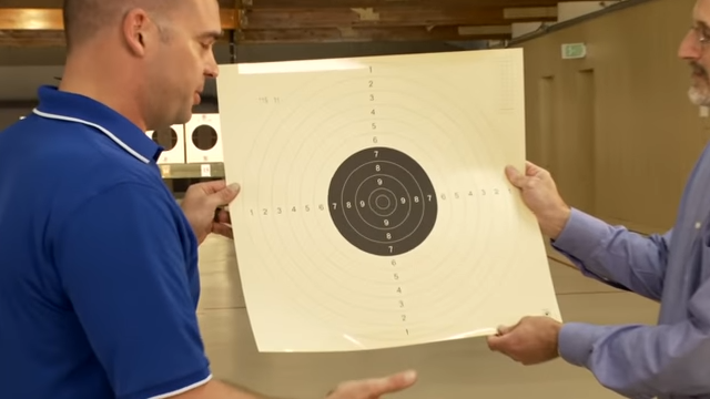 Olympic pistol shooting target