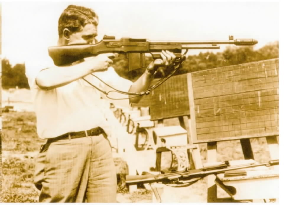 SA John W. Core in the late 1930's at firearms practice with the Colt Monitor obtained by the Bureau during the 1930's.