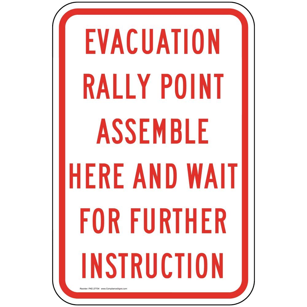 emergency evac rally point sign