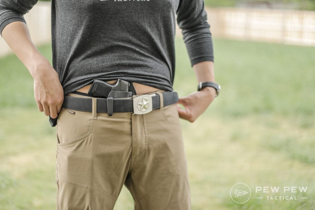 Kore Leather Gun Belt with P365