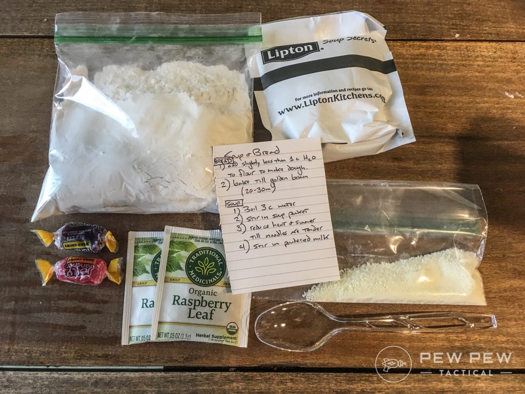 DIY MRE Soup and Bread Ingredients