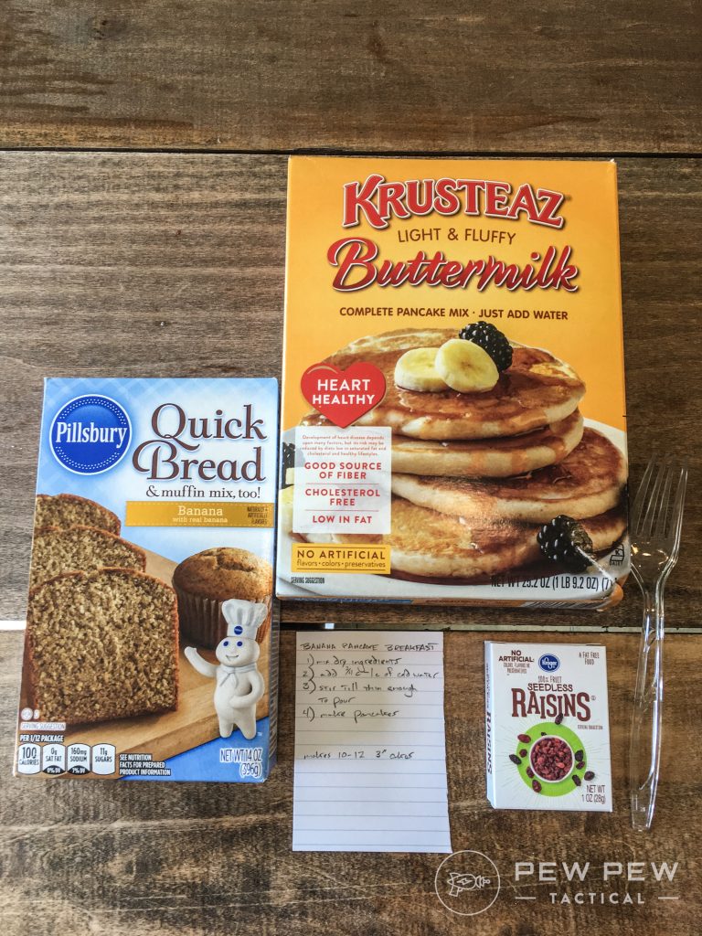 DIY MRE Banana Pancake Ingredients