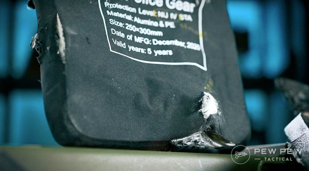 Body Armor Test LAPG Level 4 After Black Tip Back Panel
