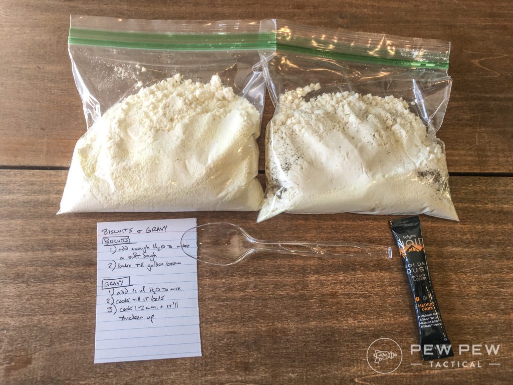 DIY MRE Biscuits and Gravy Ingredients