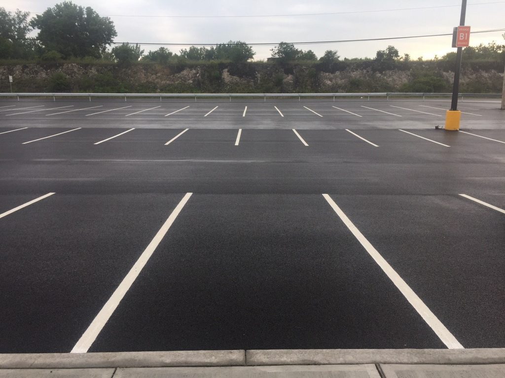 An empty parking lot