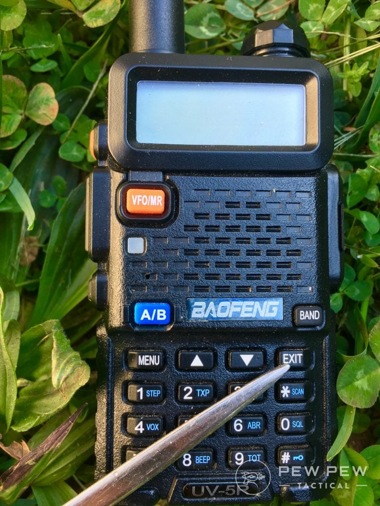 Baofeng UV-5R Exit button