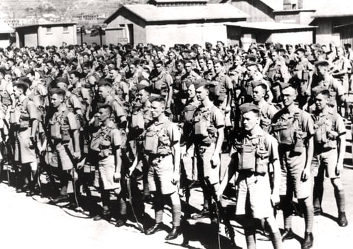 Canadian troops for inspection, Hong Kong