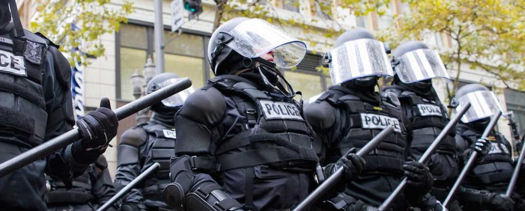 Portland Police In Riot Gear N17 Protest