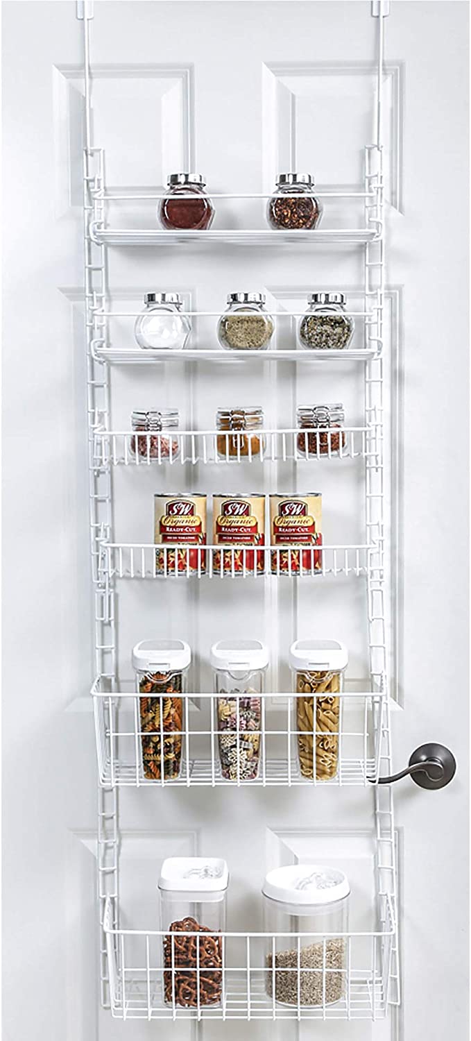 Smart Design Over The Door Adjustable Pantry Organizer Rack