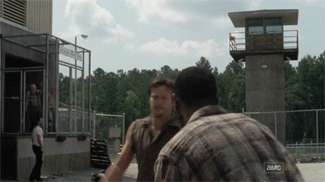 Walking dead stab a zombie