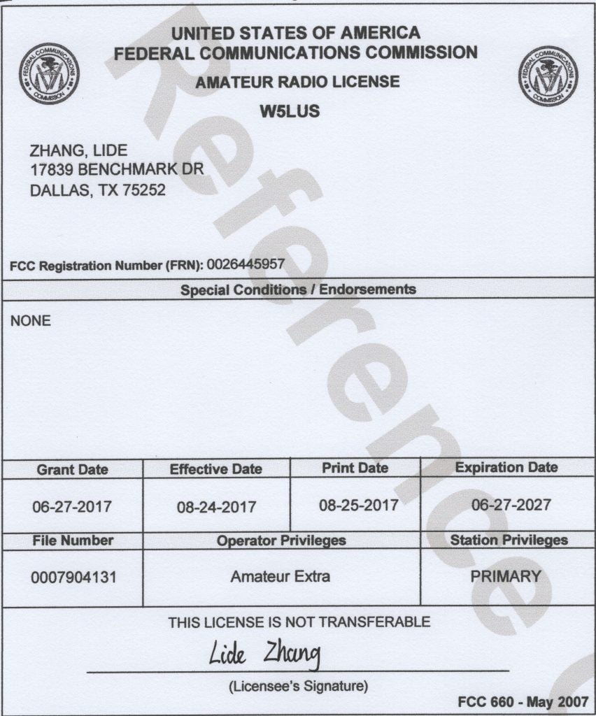 Modern FCC Ham License