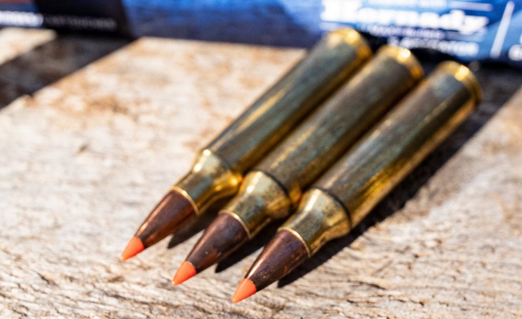 Some orange-colored polymer tipped rounds