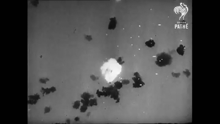 WWII Tracer rounds shooting down a plane