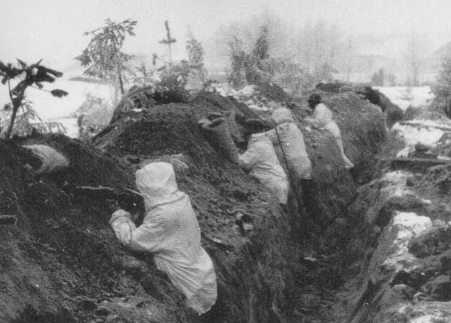 Trench fighting during The Winter War
