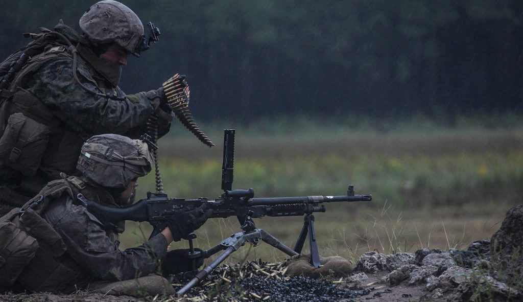 Travis M240B Machine Gun Military