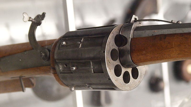 Chamber of an early German matchlock revolver