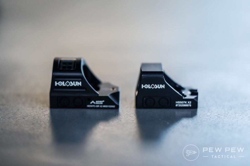 Holosun HS507C (L) vs HS507K (R)