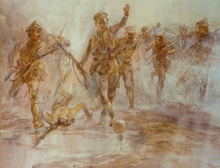 Drawing of the Battle at Loos by Elizabeth Thompson