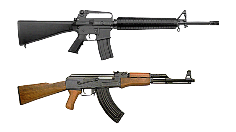 M16 and AK-47 comparison