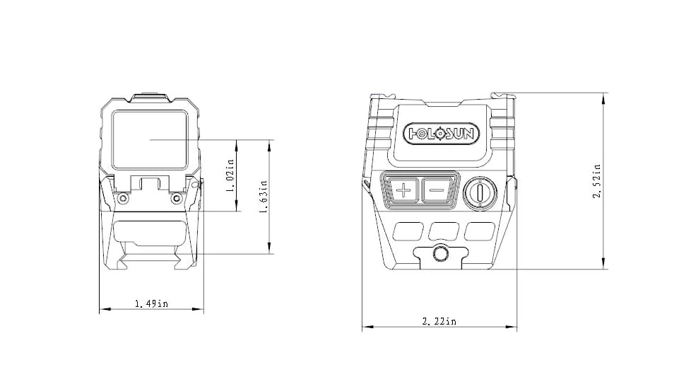 Holosun Advanced Enclosed Micro Sight (AEMS) DimensionsOptics Planet