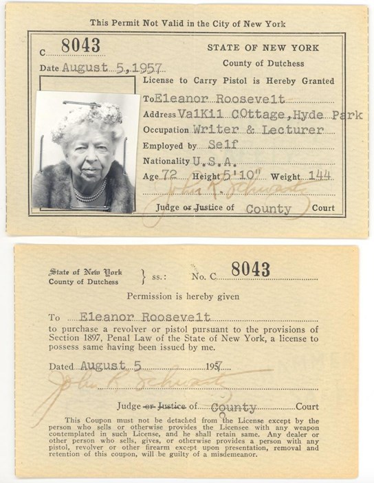Eleanor Roosevelt's concealed carry permit