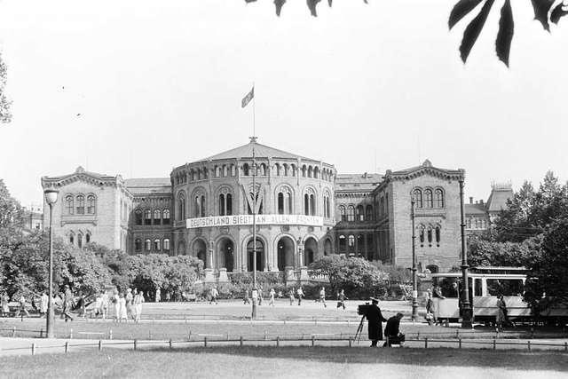 Norwegian Parliament building under Nazi Occupation