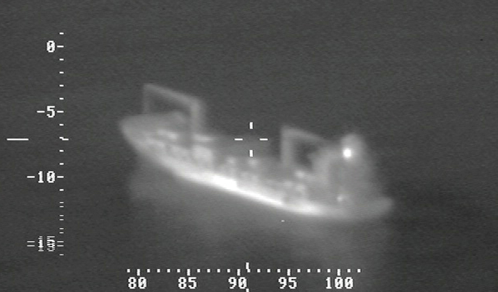 Photo from the US Navy while monitoring the MV Maersk Alabama