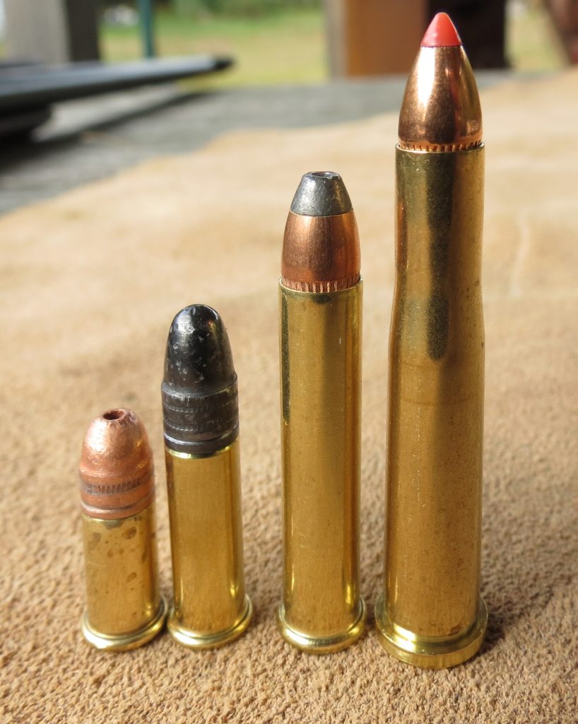 .22 short, .22 LR, .22 WMR, and .22 Hornet