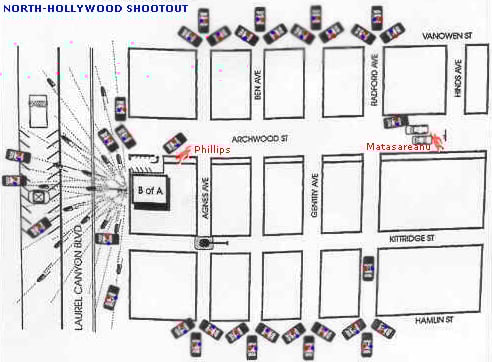 Map of the North Hollywood Shootout