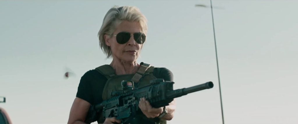 Sarah Connor with the automatic Fostech Origin-12 in Terminator: Dark Fate