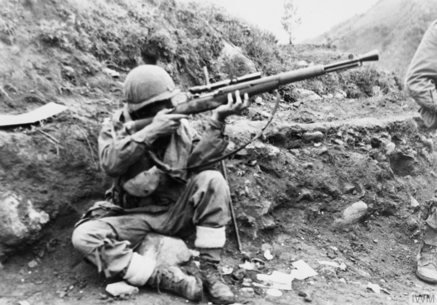 Soldier in Korea returning fire