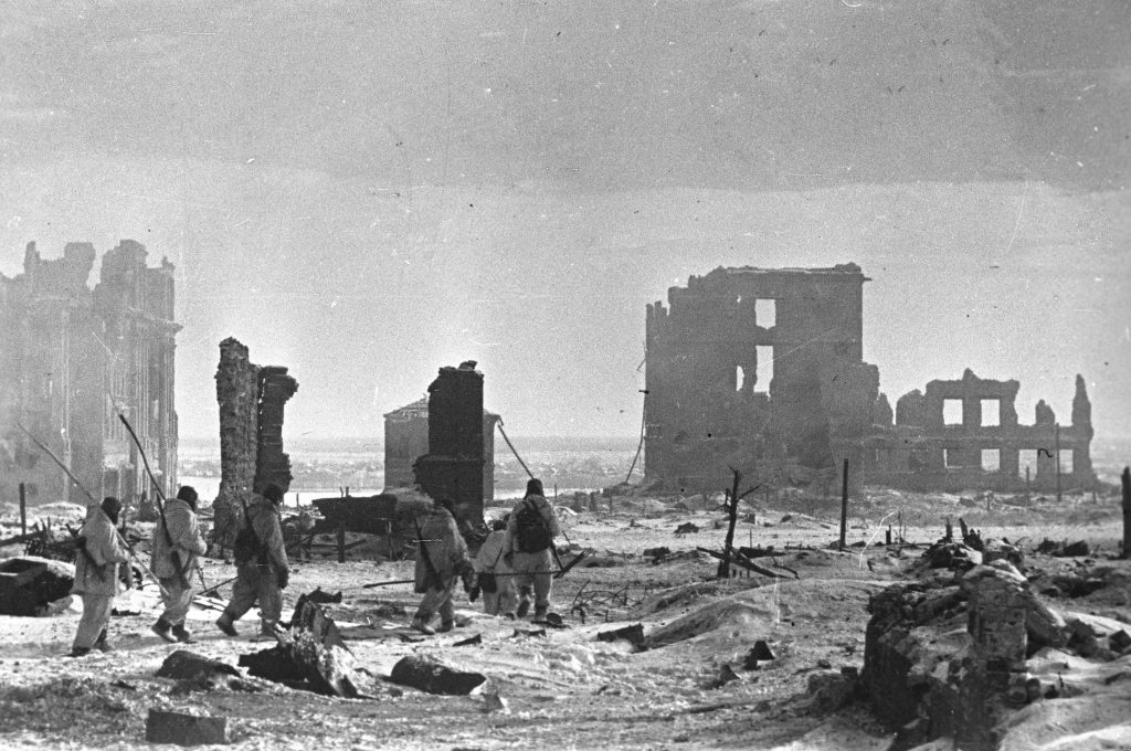 A destroyed Stalingrad after liberation