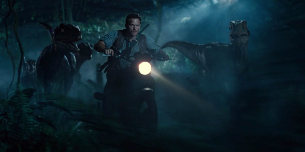 Owen with the Marlin on his back during the iconic motorcycle scene