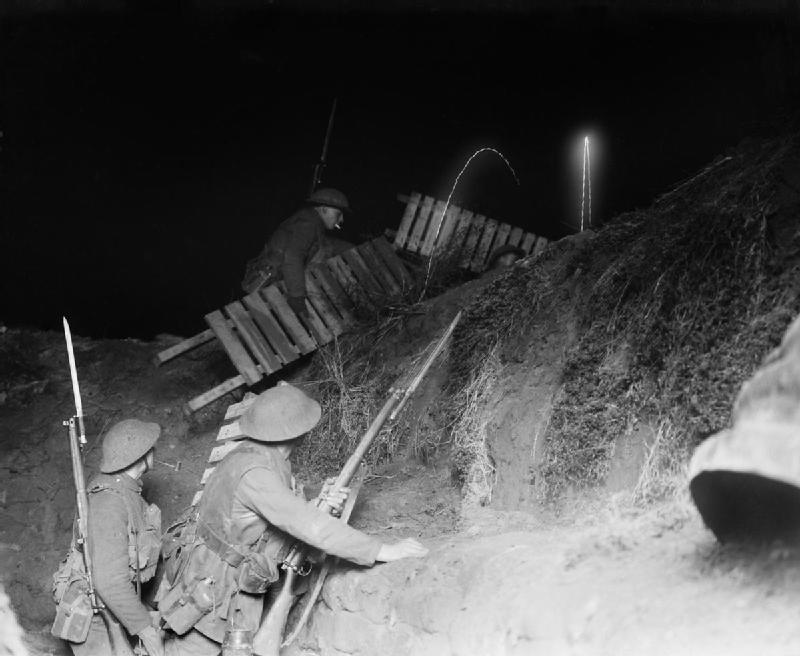 Trench warfare at night