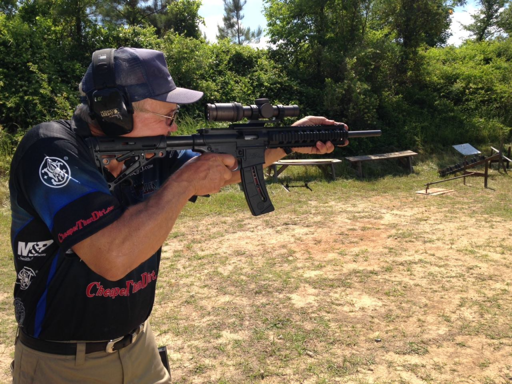 Pro shooter Jerry Miculek with the Smith & Wesson 15-22. 