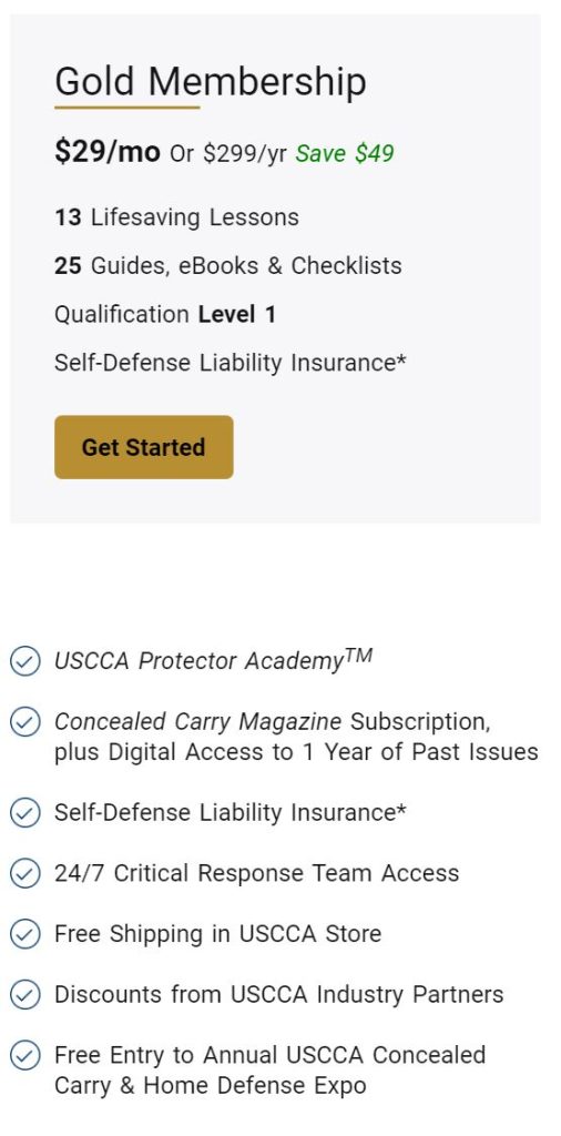 USCCA Gold Membership, 2023