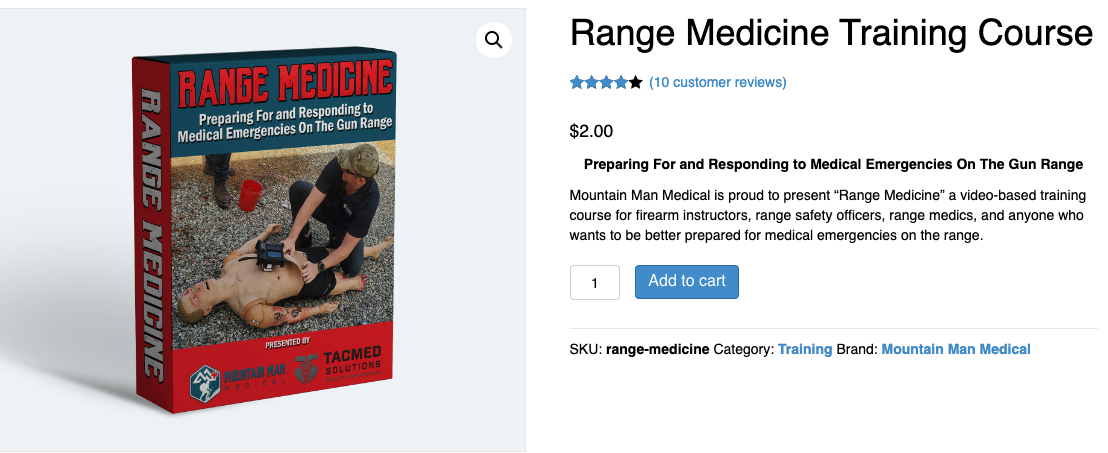 Mountain Man Medical Range Medicine Training Course