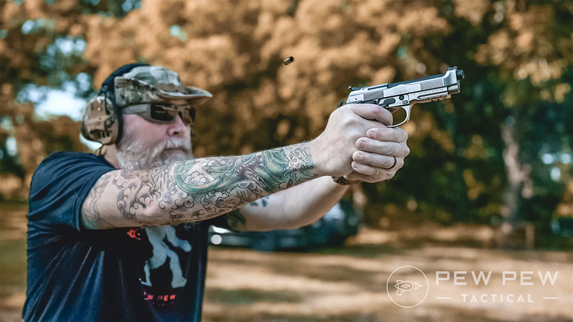 Sean shooting the Beretta 92X Performance