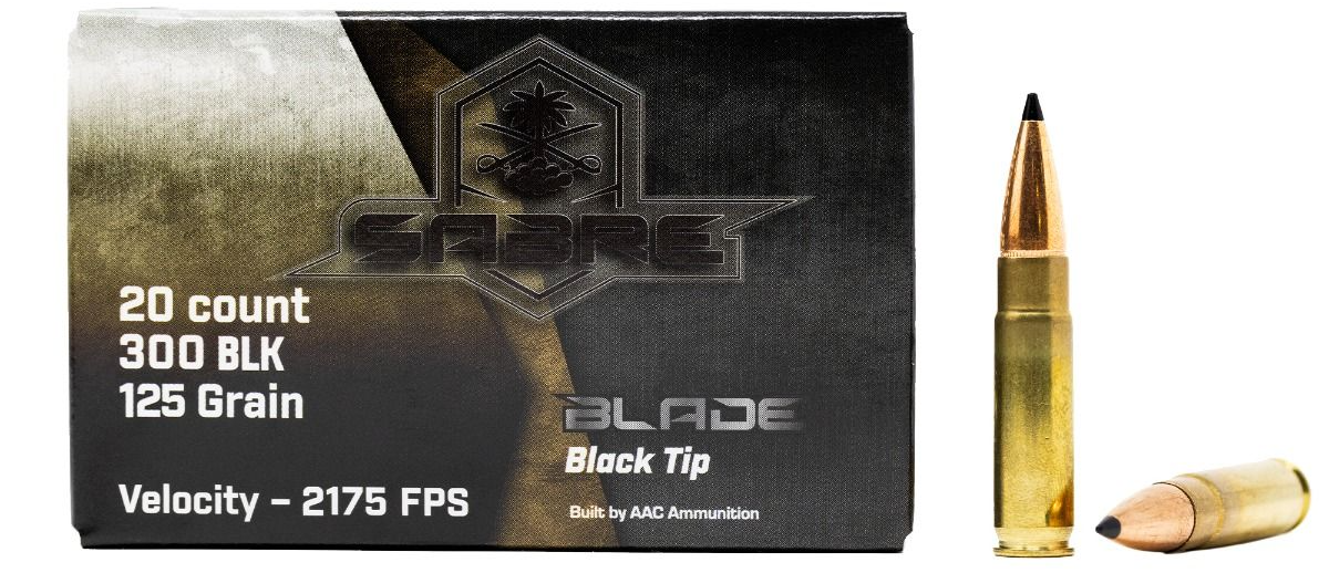 AAC .300 BLK 125 GR Sabre Blade Black Tip