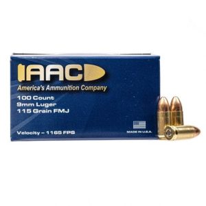 AAC 9mm Ammo 115gr FMJ 100 round box