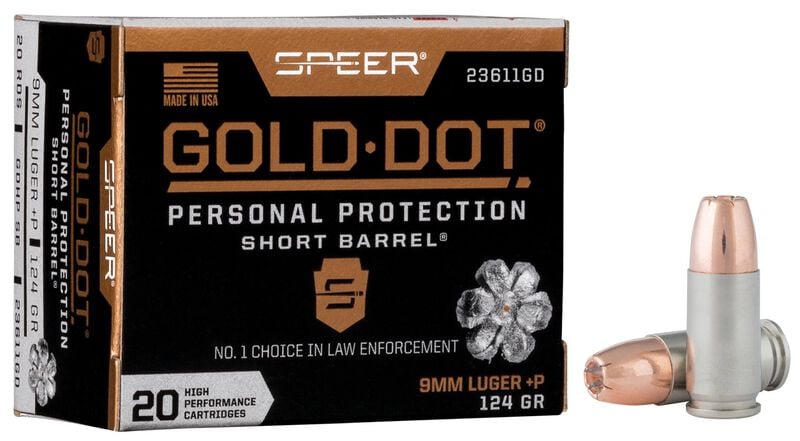 Speer Gold Dot Short Barrel 9mm +P 124gr BJHP