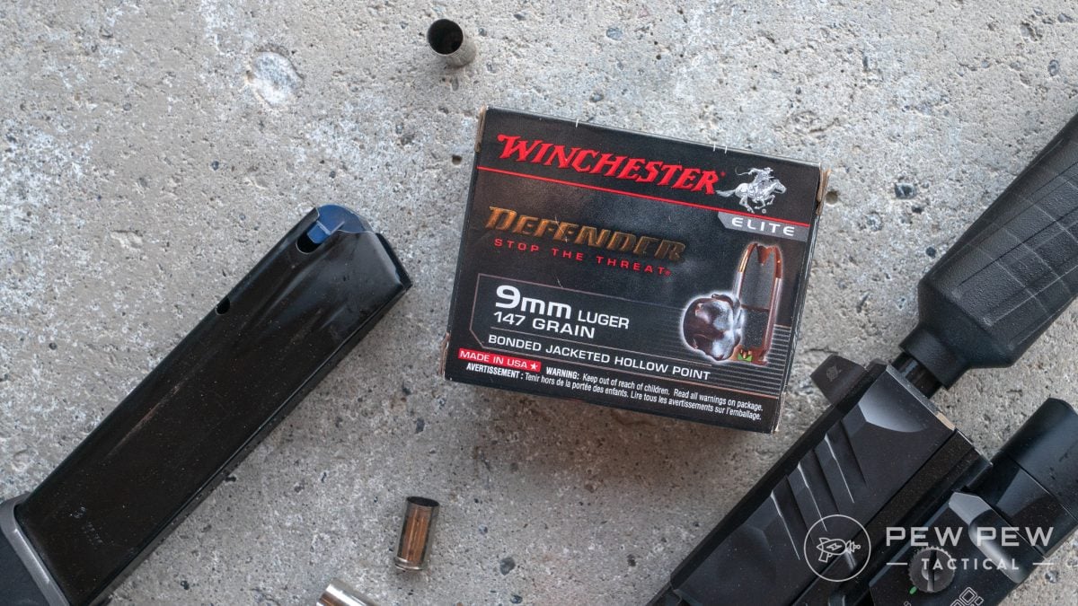 Winchester Defender 147gr 9mm ammo