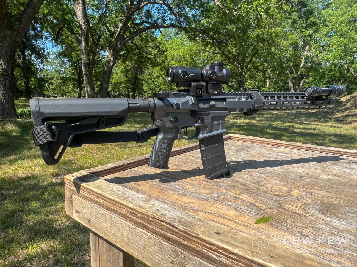 Trijicon MRO HD and 3X rifle pose
