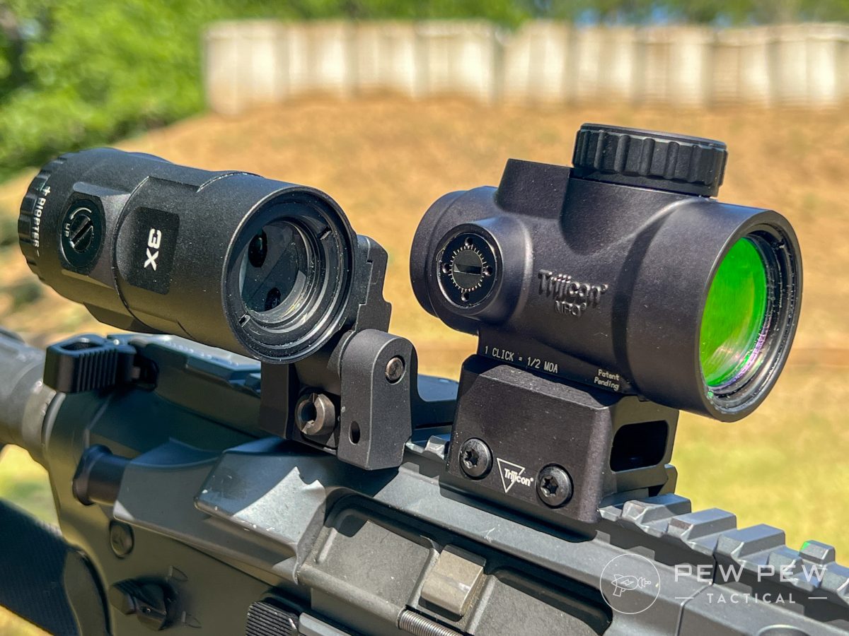 Trijicon MRO HD and 3X right open