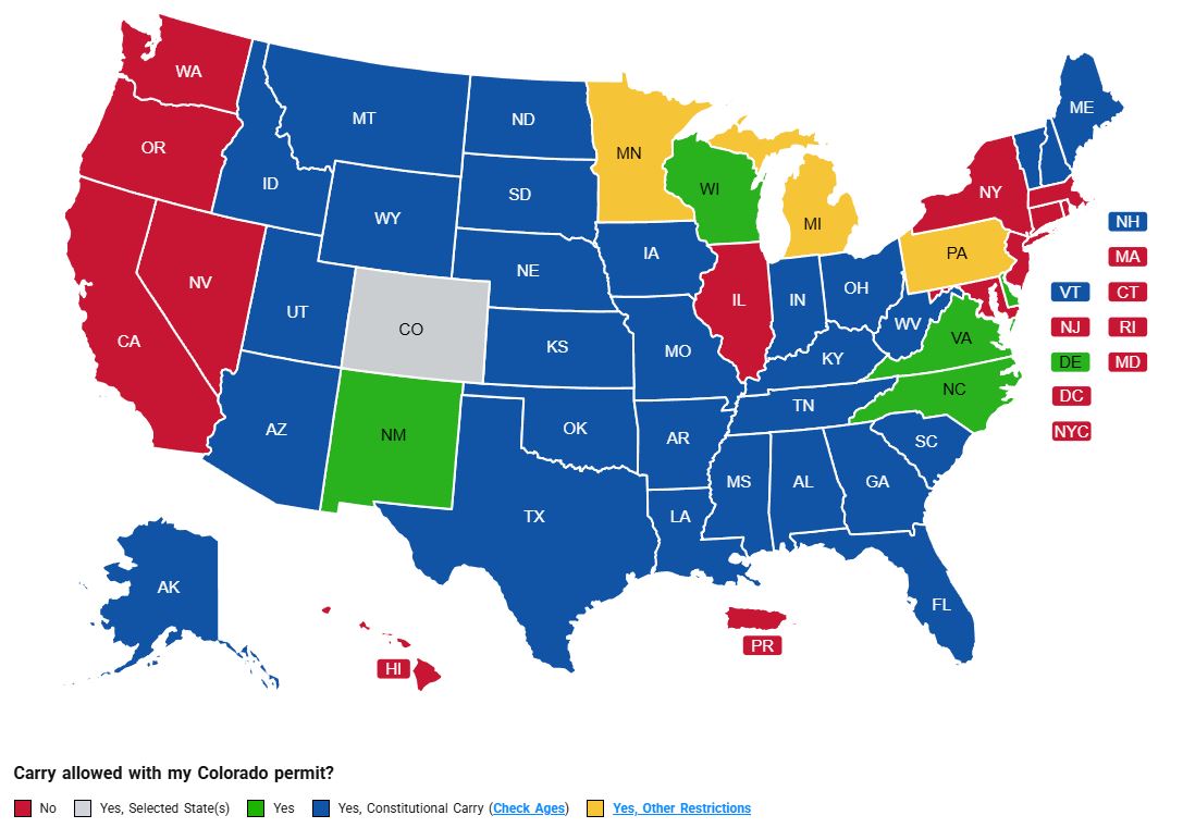 Colorado Reciprocity Map