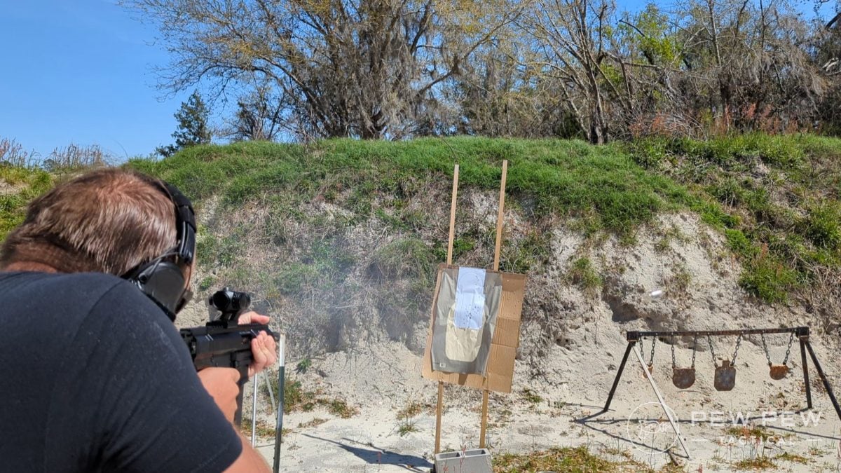 Travis shooting the BCA BC-9