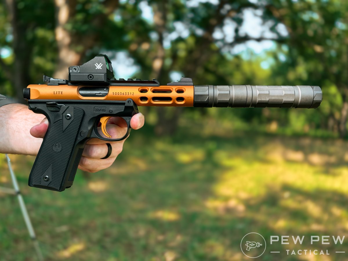SilencerCo Switchback .22LR Suppressor on Ruger Mark IV